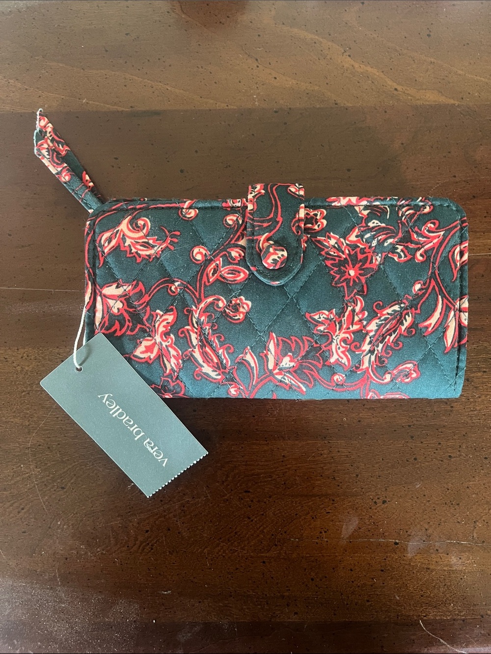 Vera Bradley Quilted Tab Wallet Victorian Vines